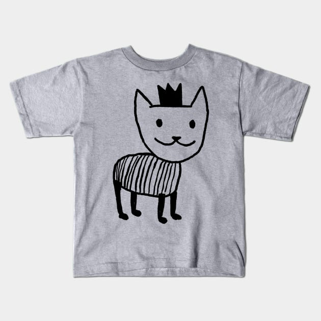 Royal Cat Kids T-Shirt by FoxShiver